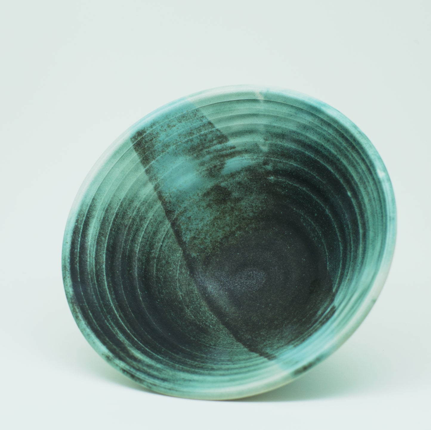 Teal Hand-Thrown  Stoneware Bowl #13