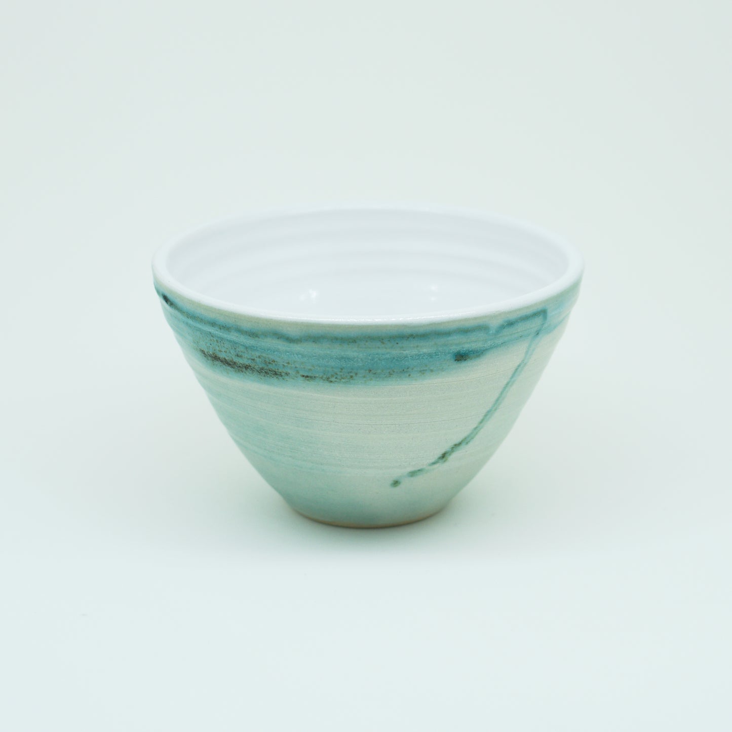 Teal Hand-Thrown Stoneware Bowl #16