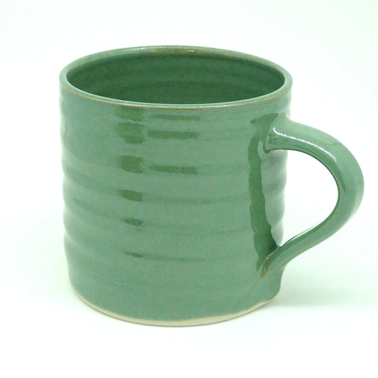 Glossy Green Hand-Thrown Stoneware Mug #52