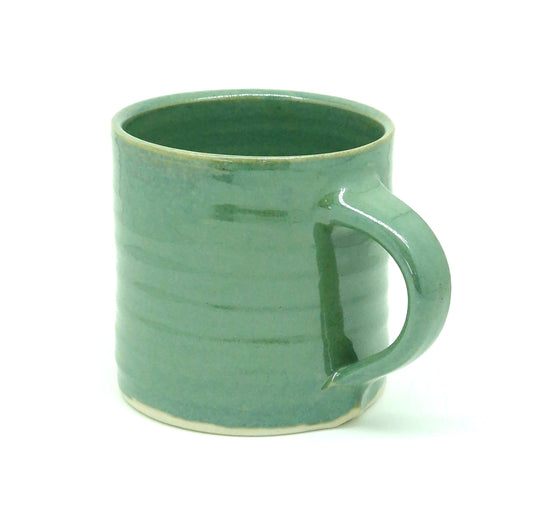 Glossy Green Hand-Thrown Stoneware Mug #33