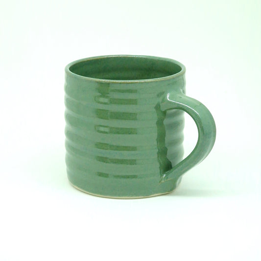 Glossy Green Hand-Thrown Stoneware Mug #40