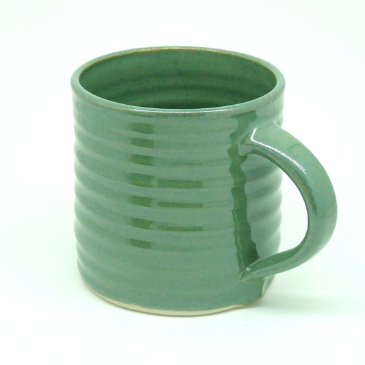 Glossy Green Hand-Thrown Stoneware Mug #55